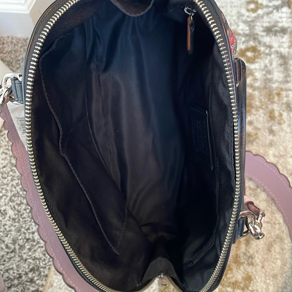 Coach Sierra Posey Cluster Floral Satchel, Wallet & Pink Wide Scallop Edge Strap - Picture 10 of 17